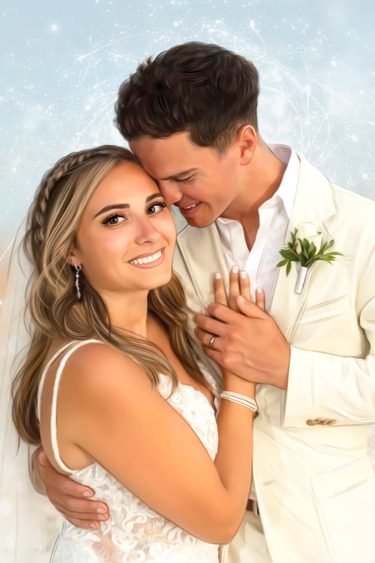 Wedding anniversary portrait | Unique gift for wife, husband