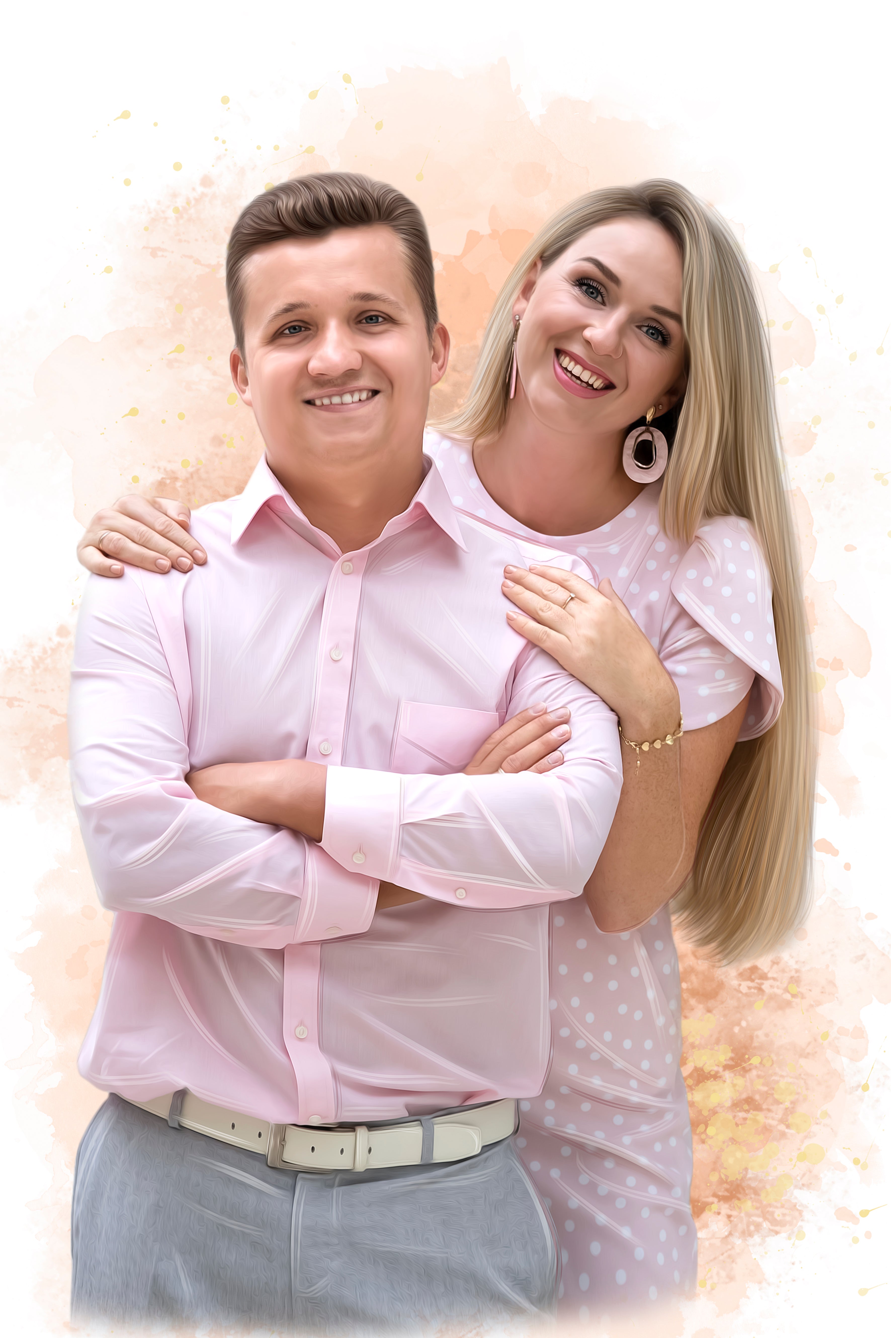 Personalized couple portrait | Original Birthday Gift