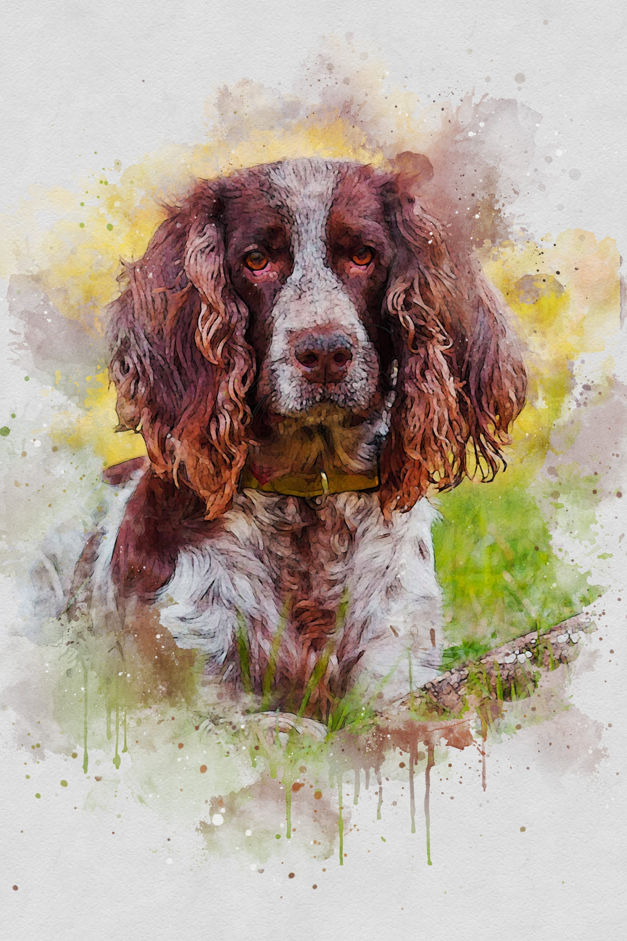 Custom Watercolor Portrait with Pet | Personalized Dog Memorial Gift