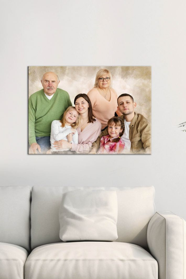 Custom Portrait Family Painting | Personalized Gift for Grandma | Grandmother Appreciation Gift