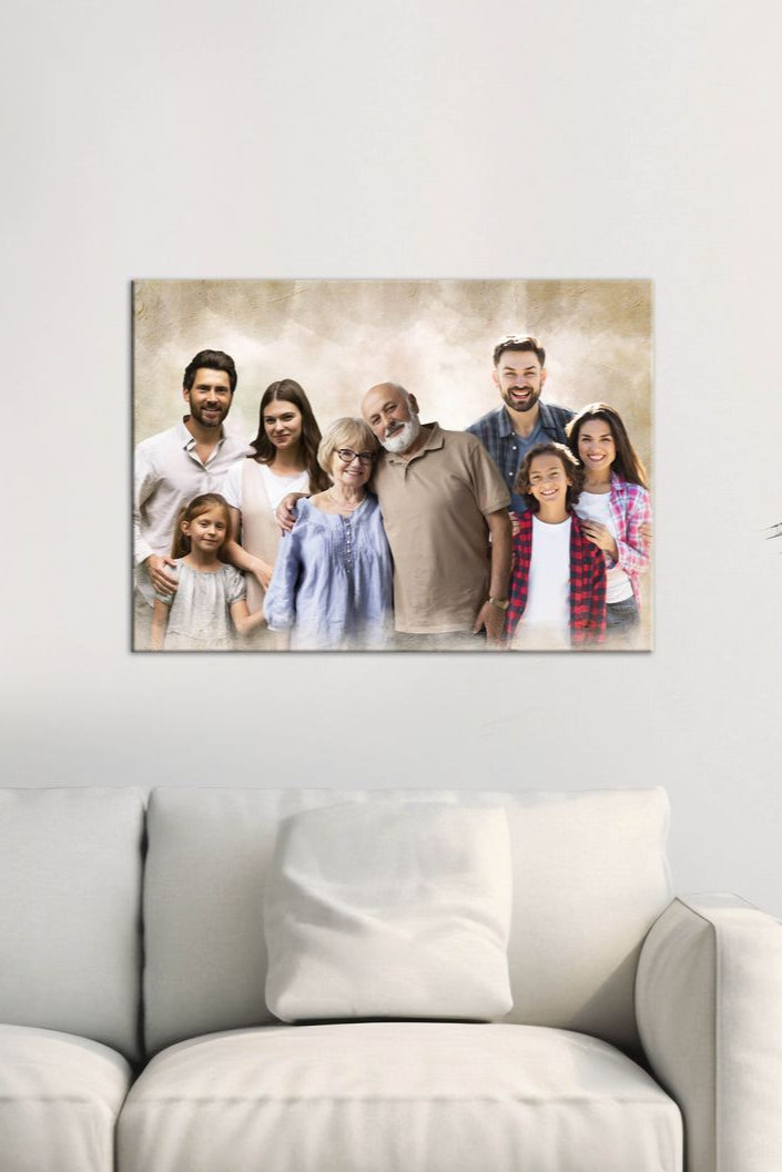 Personalized Family Wall Art Canvas Portrait | Custom Birthday Gift