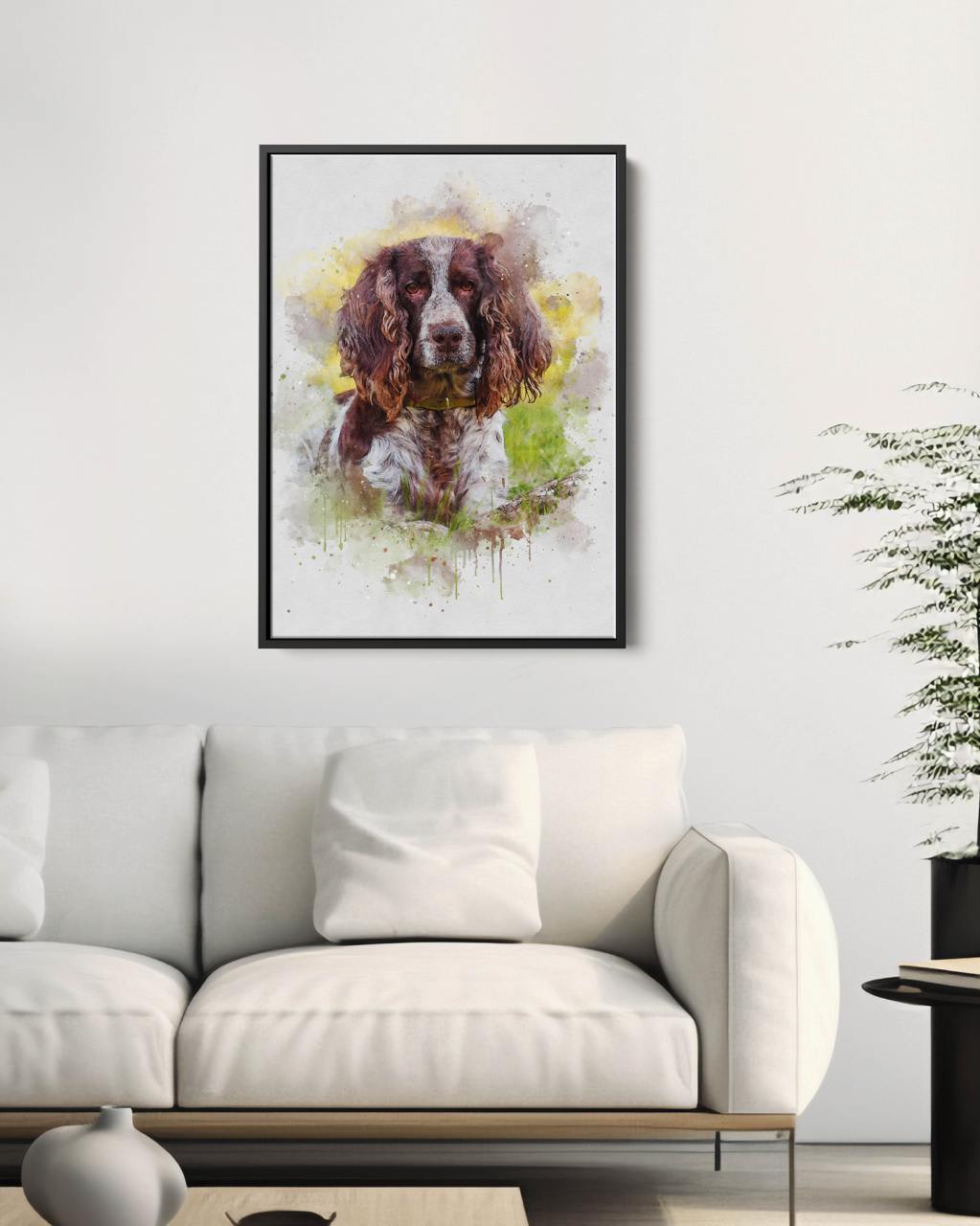 Custom Watercolor Portrait with Pet | Personalized Dog Memorial Gift