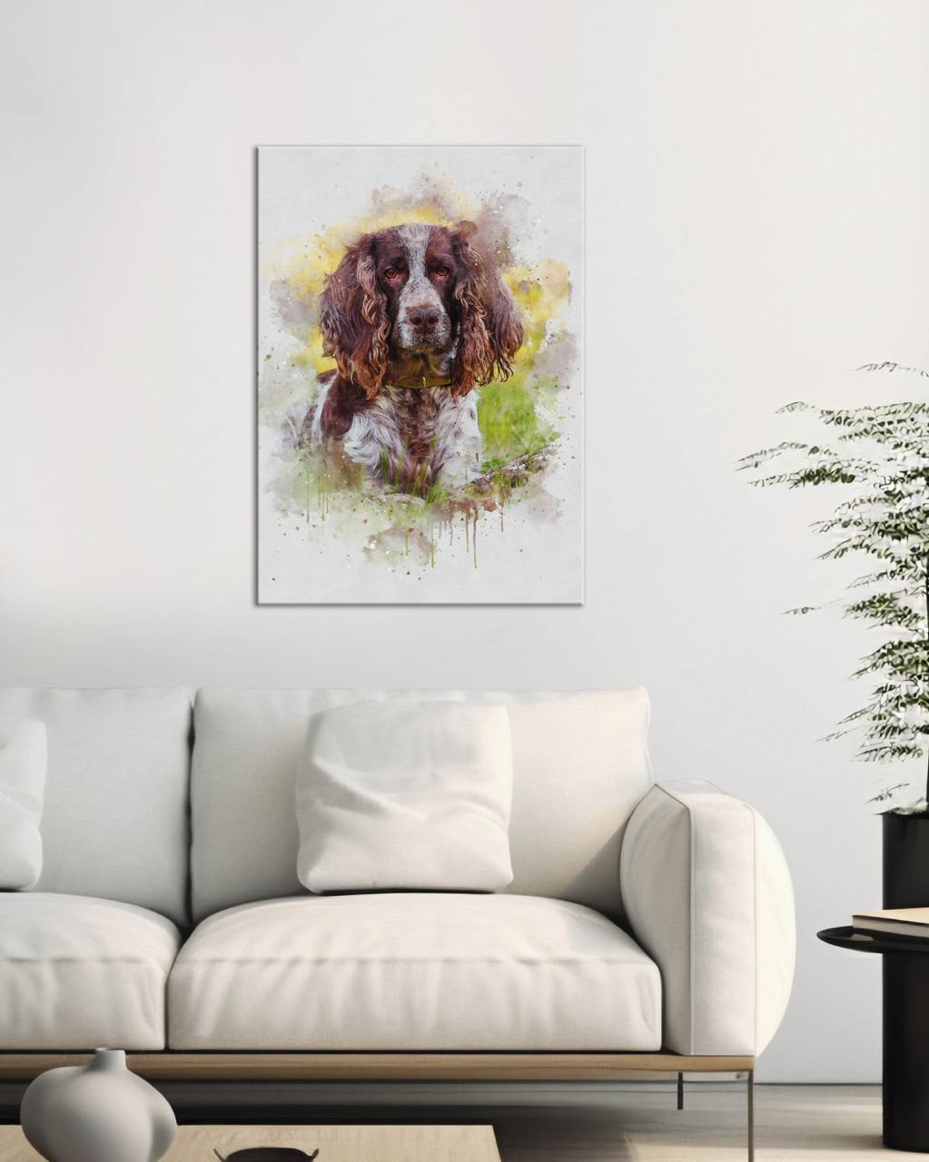 Custom Watercolor Portrait with Pet | Personalized Dog Memorial Gift
