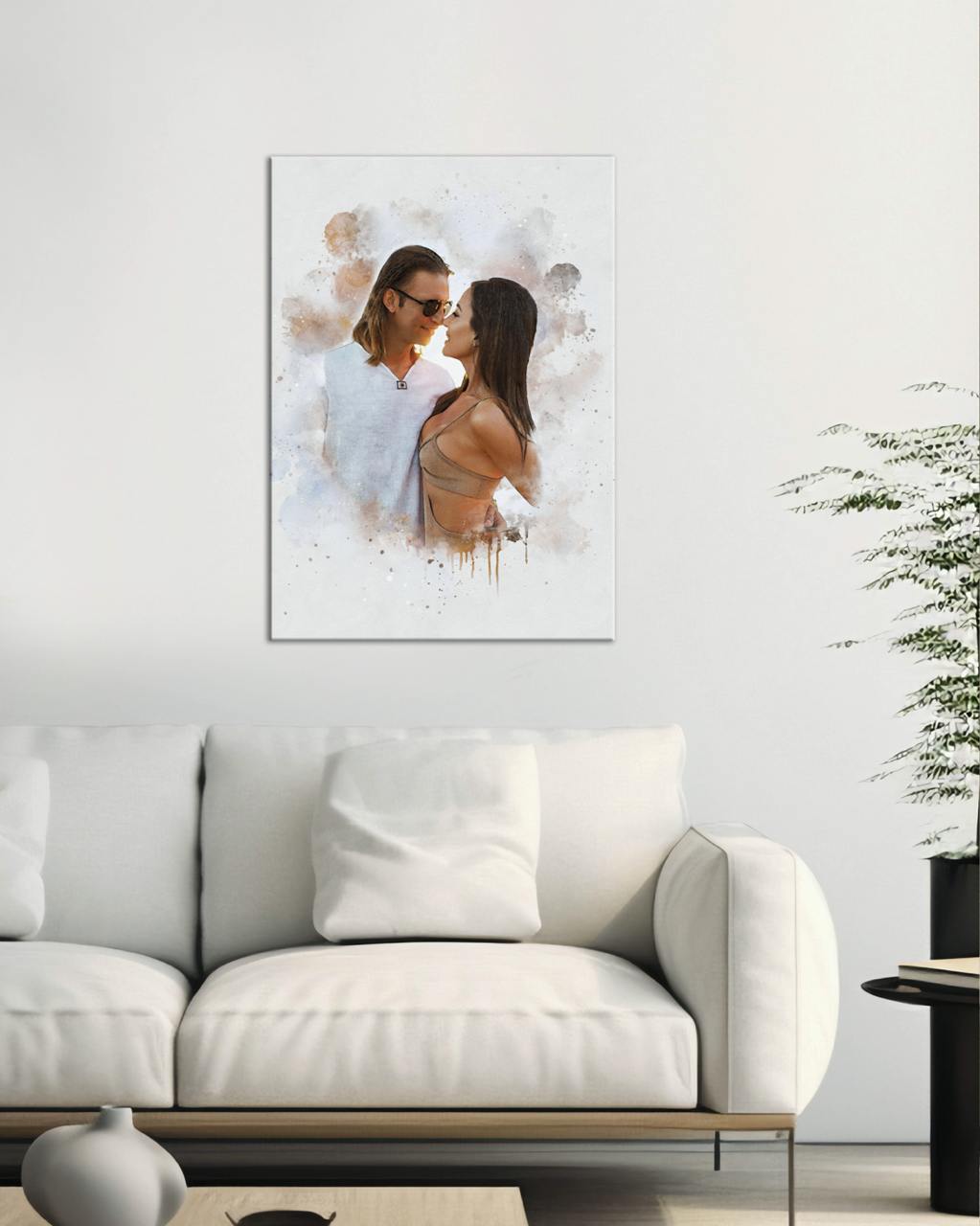 Watercolor couple portrait from photo | Personalized Gift