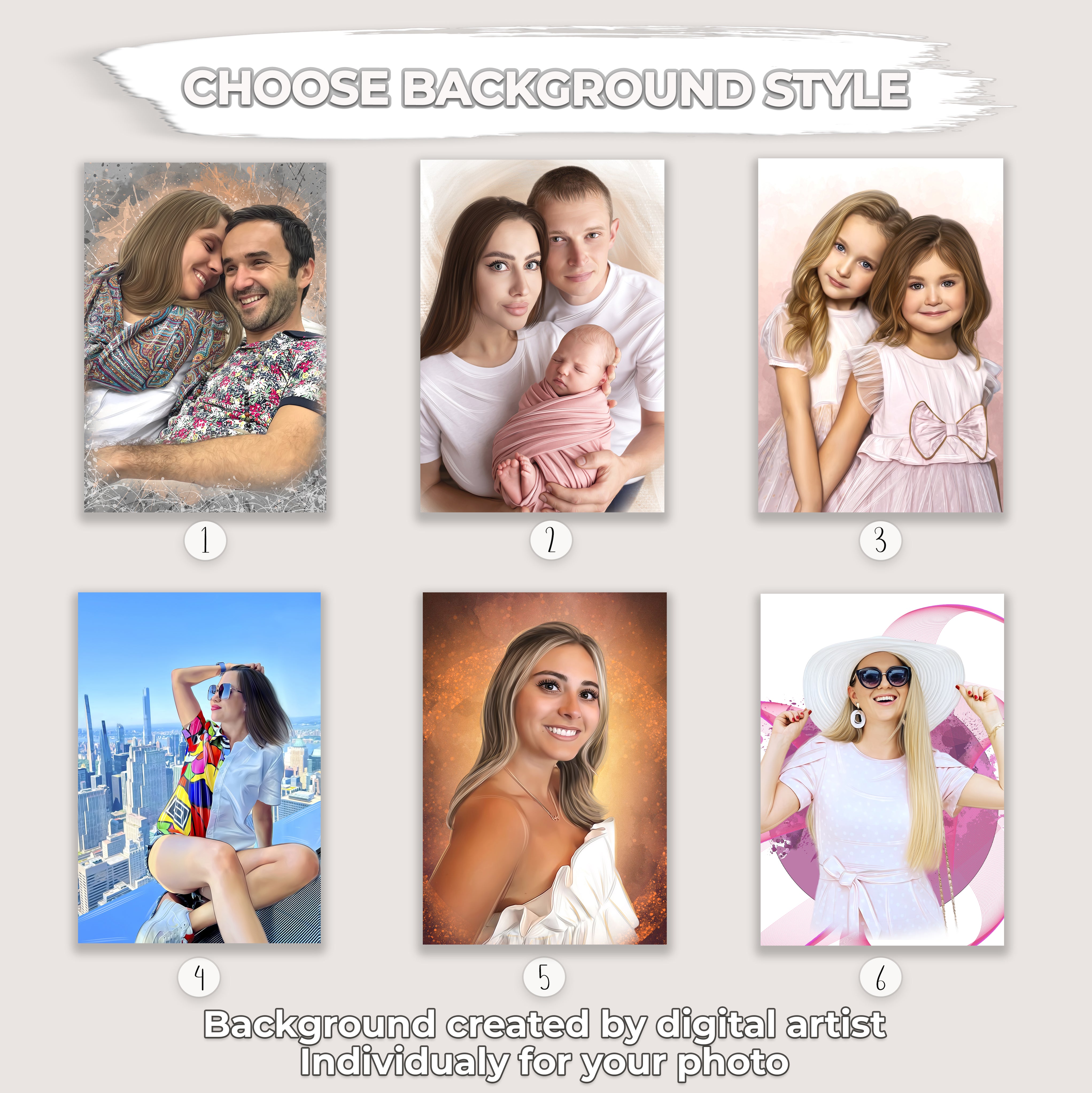 Custom portrait from photo | Canvas Print