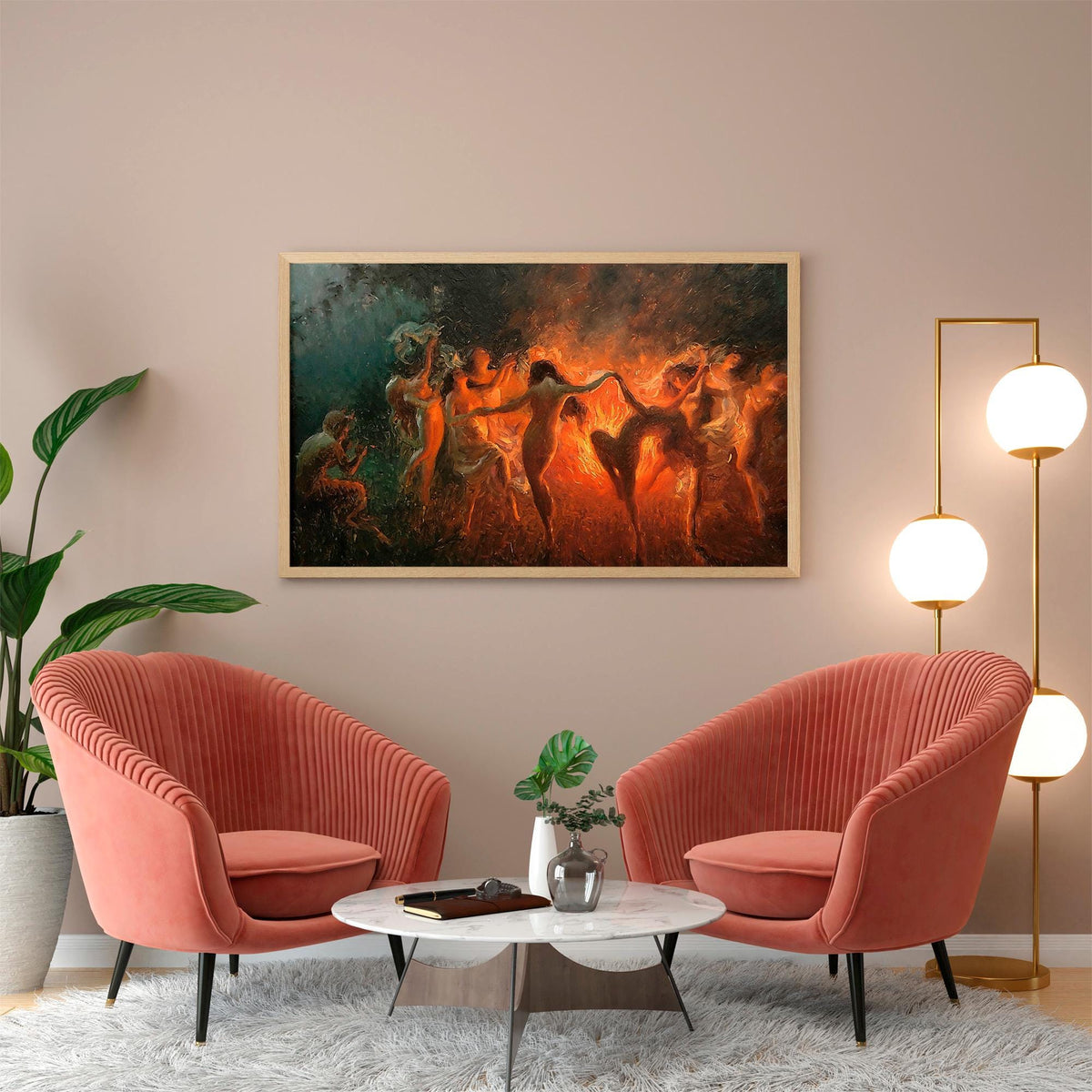 Joseph Tomanek, Fire Dance - gothic wall art, mystical women decor, dark academia print, fantasy home decor, dramatic be