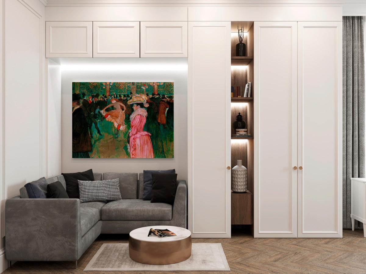 Henri de Toulouse-Lautrec, At the Moulin Rouge: The Dance - interior wall art, cabaret canvas print, giclee reproduction