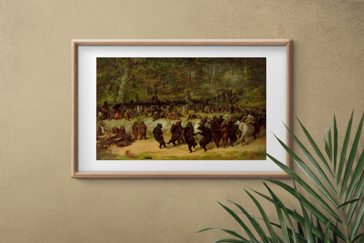 William Holbrook - The Bear Dance. Painting on canvas, Canvas reproduction, Bear art print, Original large art, Classic