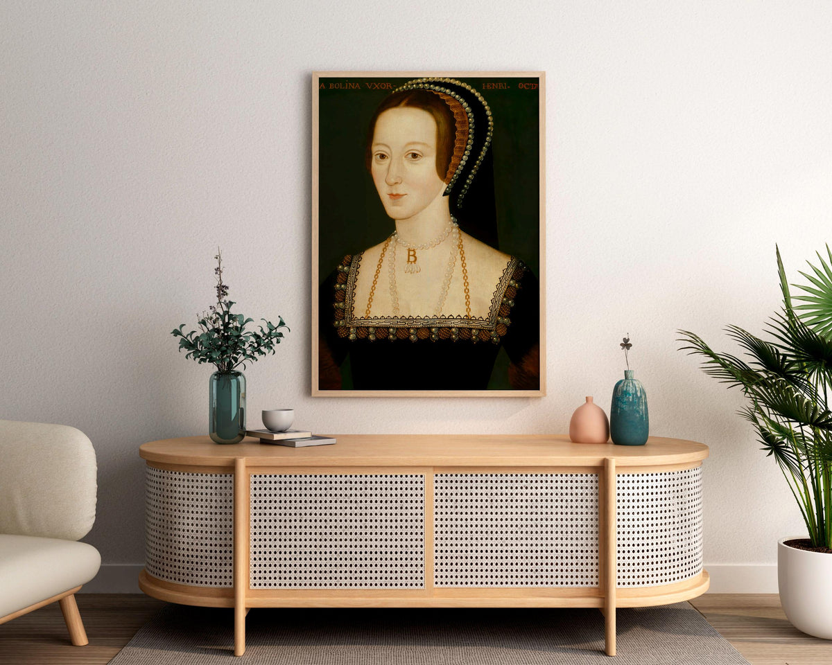 Portrait of Anne Boleyn, Anne Boleyn art, Printing on canvas, Queen of england wall art, Kitchen wall art, Canvas art, H