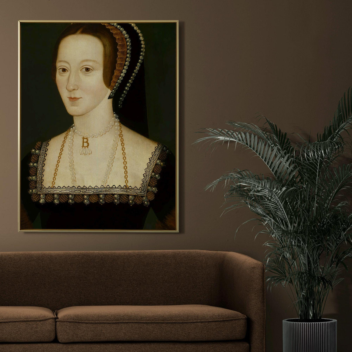 Portrait of Anne Boleyn, Anne Boleyn art, Printing on canvas, Queen of england wall art, Kitchen wall art, Canvas art, H
