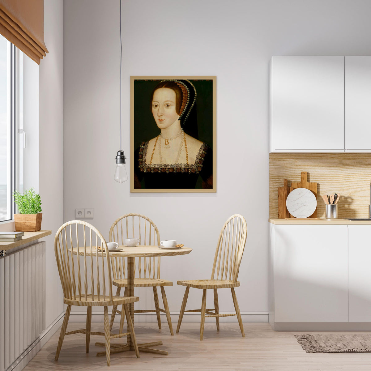 Portrait of Anne Boleyn, Anne Boleyn art, Printing on canvas, Queen of england wall art, Kitchen wall art, Canvas art, H