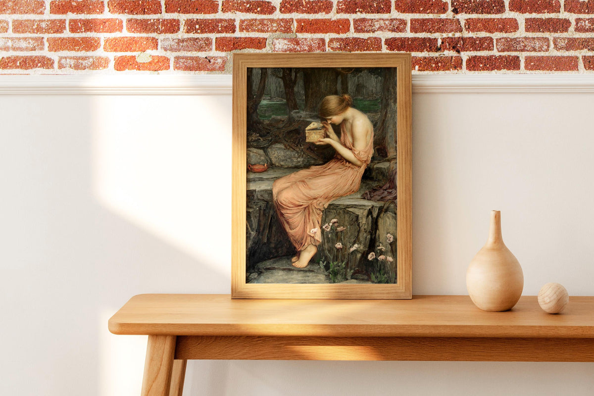 John William Waterhouse, Psyche Opening the Golden Box - romantic wall art, mythological poster print, giclee canvas, ga