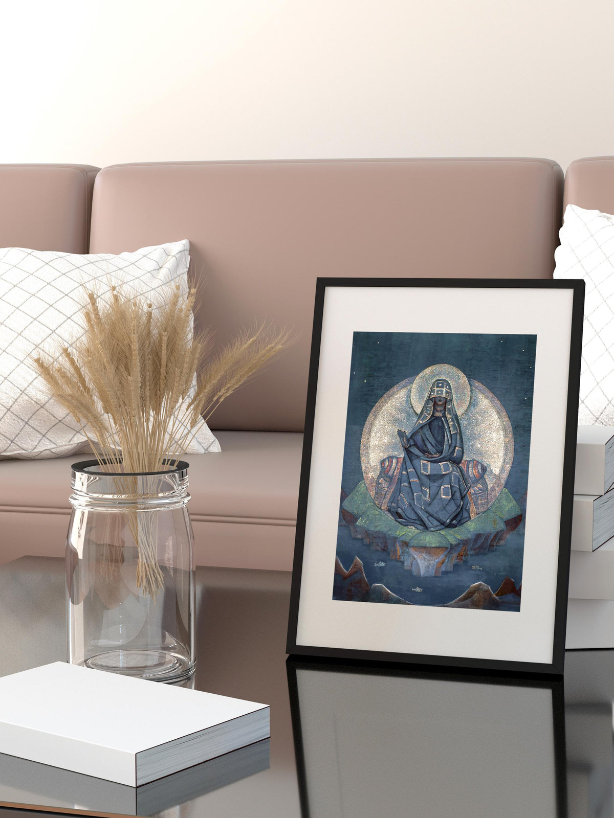 Nicholas Roerich - The Mother of the World. Magic woman art, Reproduction canvas, Large wall art, Mystical woman, Fine a