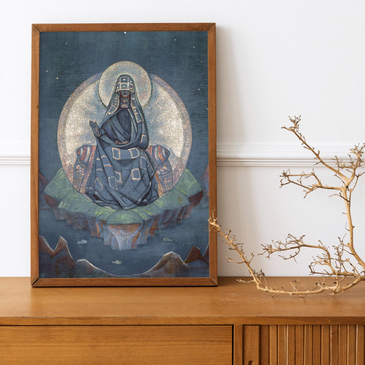 Nicholas Roerich - The Mother of the World. Magic woman art, Reproduction canvas, Large wall art, Mystical woman, Fine a