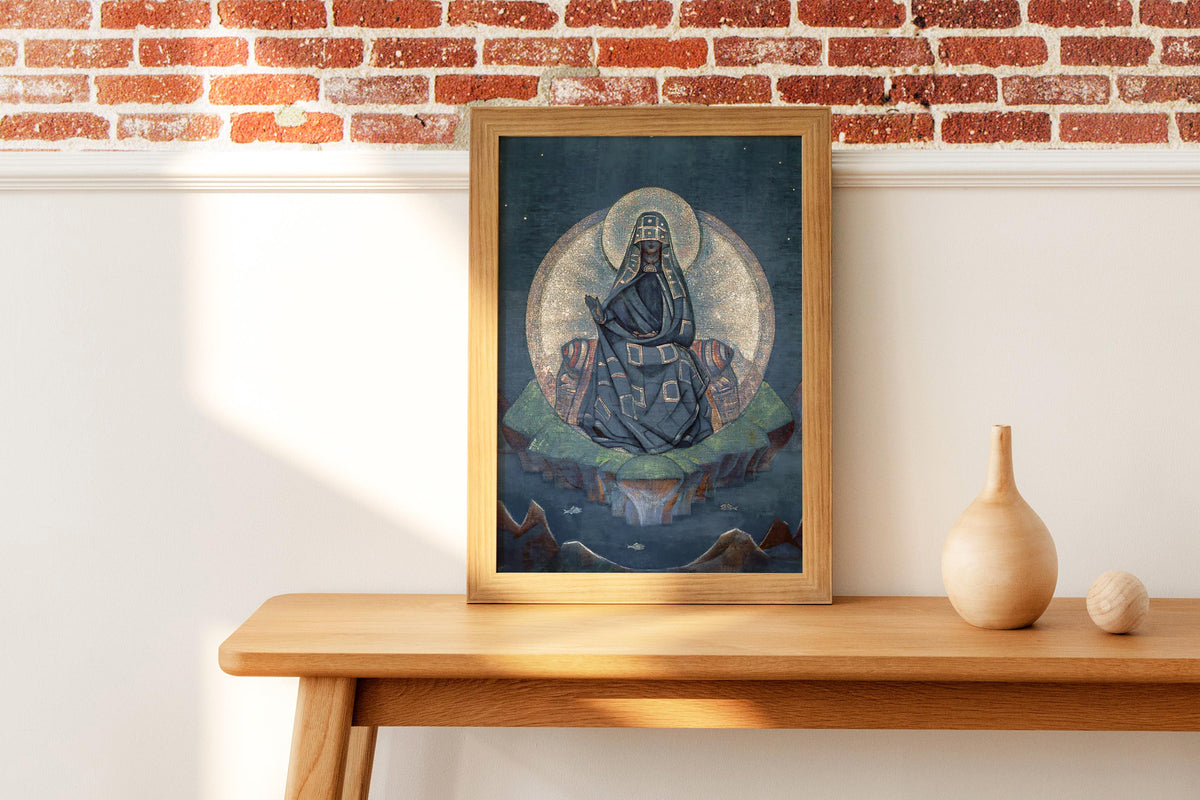 Nicholas Roerich - The Mother of the World. Magic woman art, Reproduction canvas, Large wall art, Mystical woman, Fine a