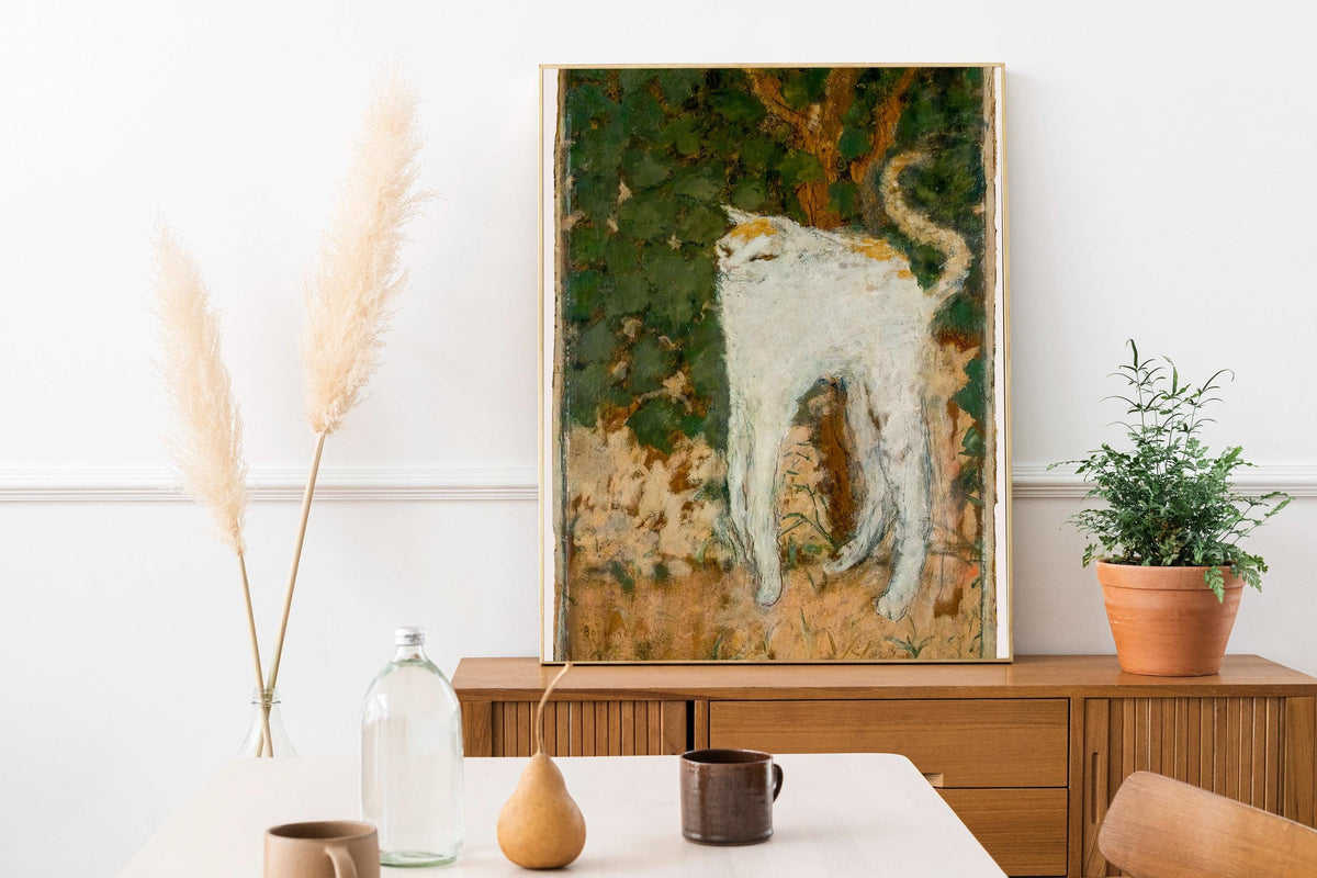 Pierre Bonnard - The White Cat. Giclee canvas, Fine art prints, Cat poster print, Classic wall art, Canvas painting, Cat