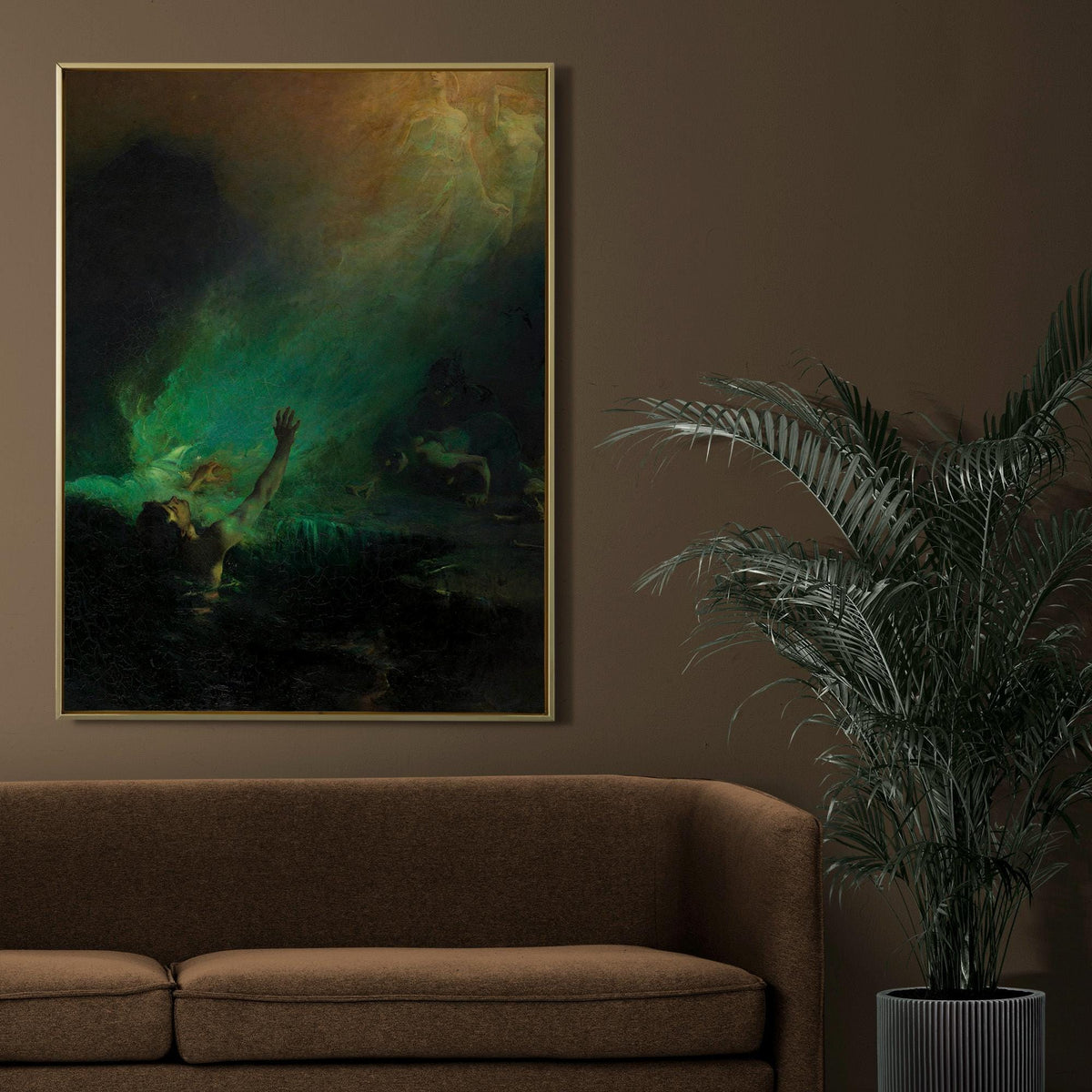 John Longstaff - Sirens. Dark wall art, Gothic canvas, Water nymphs art print, Mermaid painting, Reproduction canvas, La
