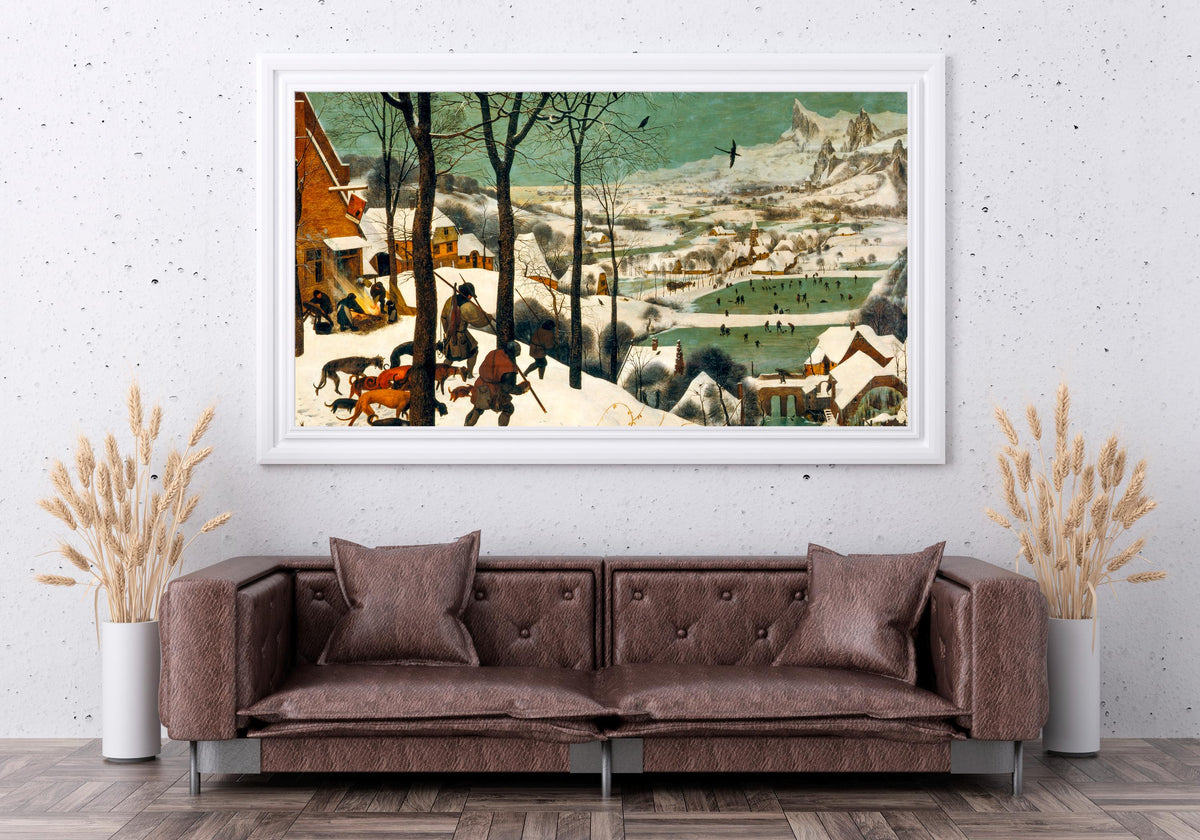 Pieter Bruegel the Elder - Hunters in the Snow. Winter landscape art print, Winter scene wall art, Museum quality print,