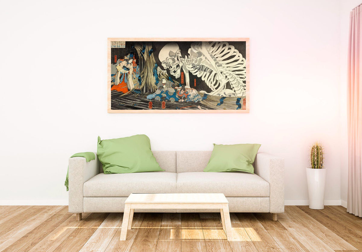 Utagawa Kuniyoshi - Takiyasha the Witch and the Skeleton Spectre. Japanese home decor, Canvas painting, Famous art, Japa