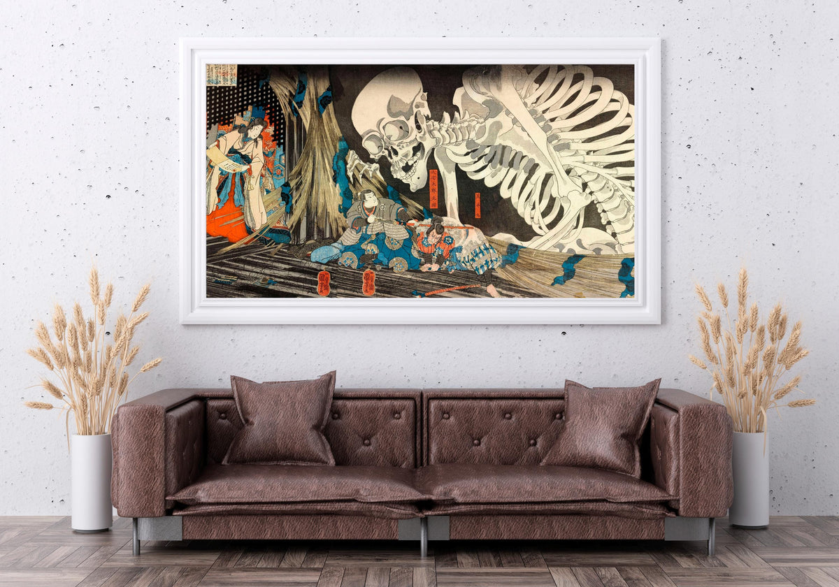 Utagawa Kuniyoshi - Takiyasha the Witch and the Skeleton Spectre. Japanese home decor, Canvas painting, Famous art, Japa