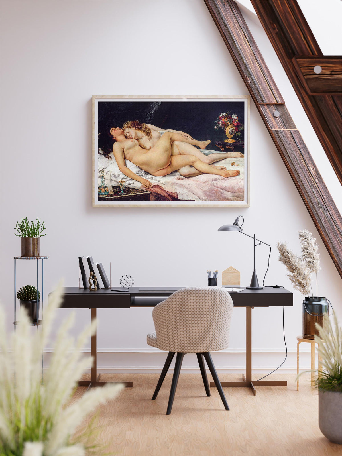 Gustave Courbet, Le Sommeil - Realism wall art, sensual bedroom decor, museum style print, romantic couple art, elegant