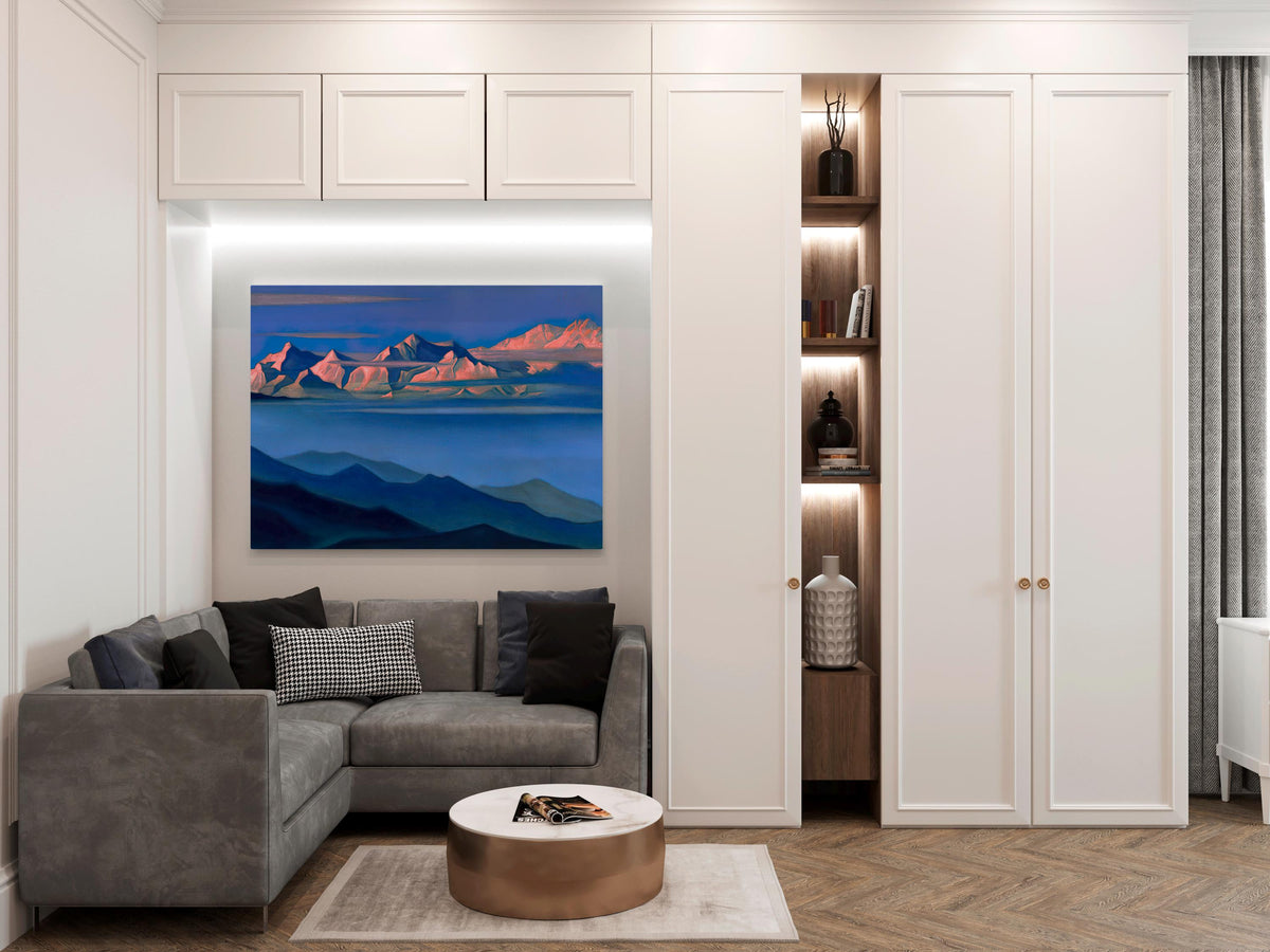 Nicholas Roerich - Kangchenjunga. Mountain landscape wall art, Canvas reproduction, Print on canvas, Landscape nature, G