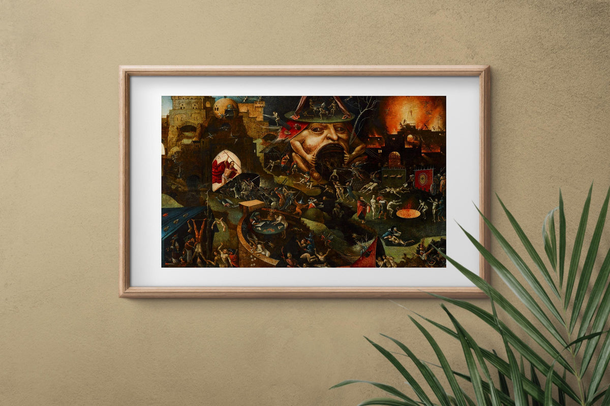 Hieronymus Bosch - Christ in Limbo. Canvas wall art, Famous artwork, Biblical scene art, Home decor, Gothic wall art, Cl