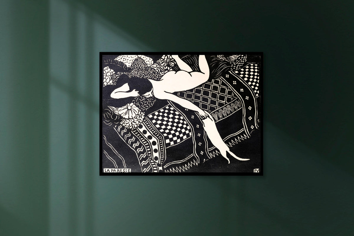 Felix Vallotton - La paresse, Laziness. Fine art print, Vintage wall art, Classic art reproduction, Sensual art, Canvas