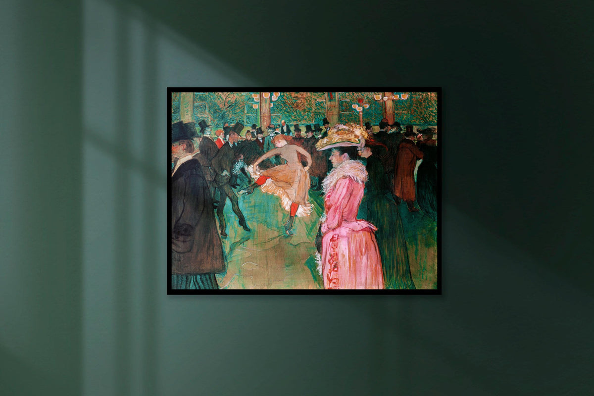Henri de Toulouse-Lautrec, At the Moulin Rouge: The Dance - interior wall art, cabaret canvas print, giclee reproduction