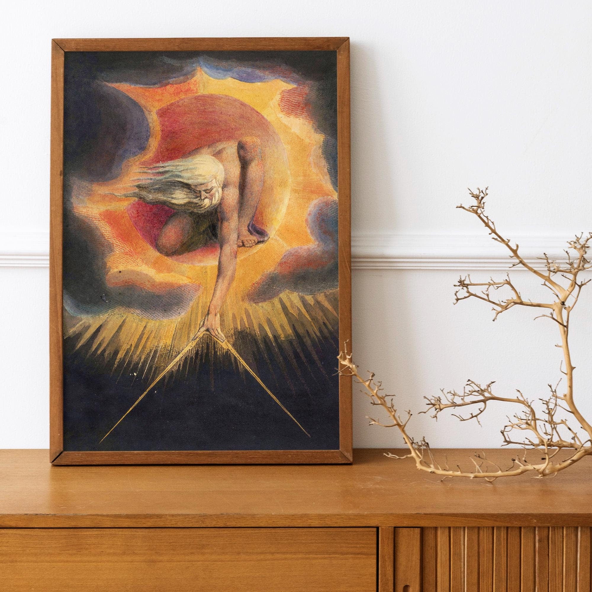 William Blake - The Ancient of Days. Bedroom decor, Print on canvas, Poster print, Giclee canvas, Canvas art print, Gall