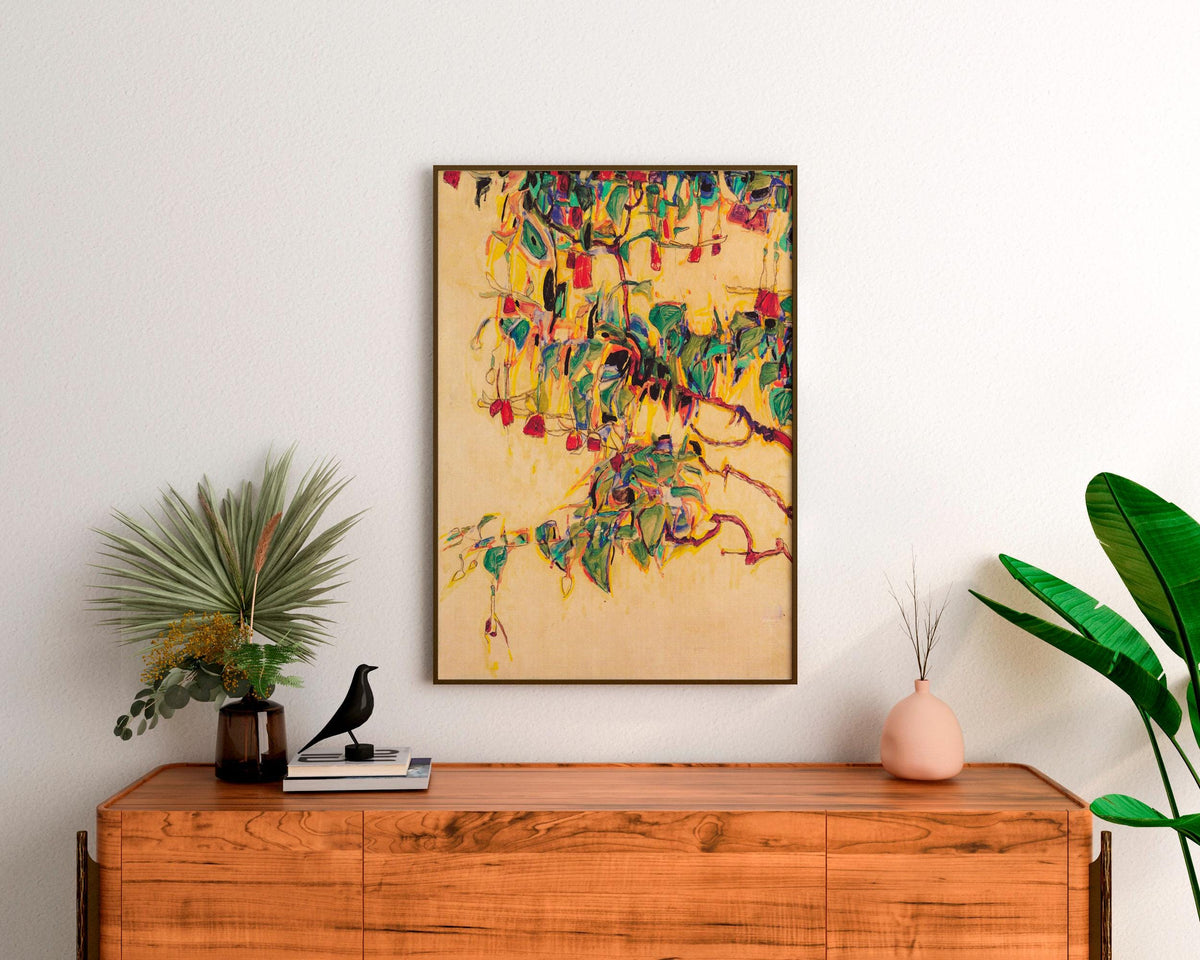 Egon Schiele - Sonnenbaum. Kitchen wall art, Schiele art print, Nature poster, Famous art, Painting on canvas, Bedroom d