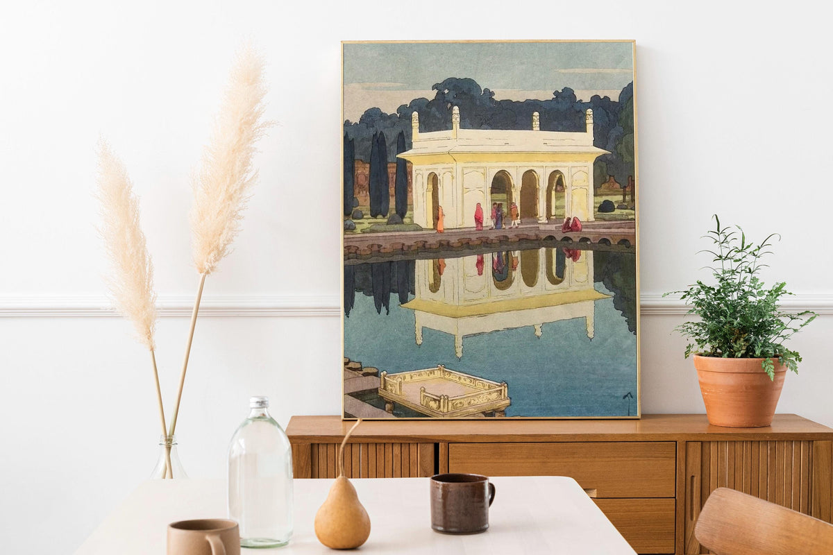 Hiroshi Yoshida - The Shalimar Gardens, Lahore. Japanese poster print, Painting on canvas, Elegant home decor, Japanese