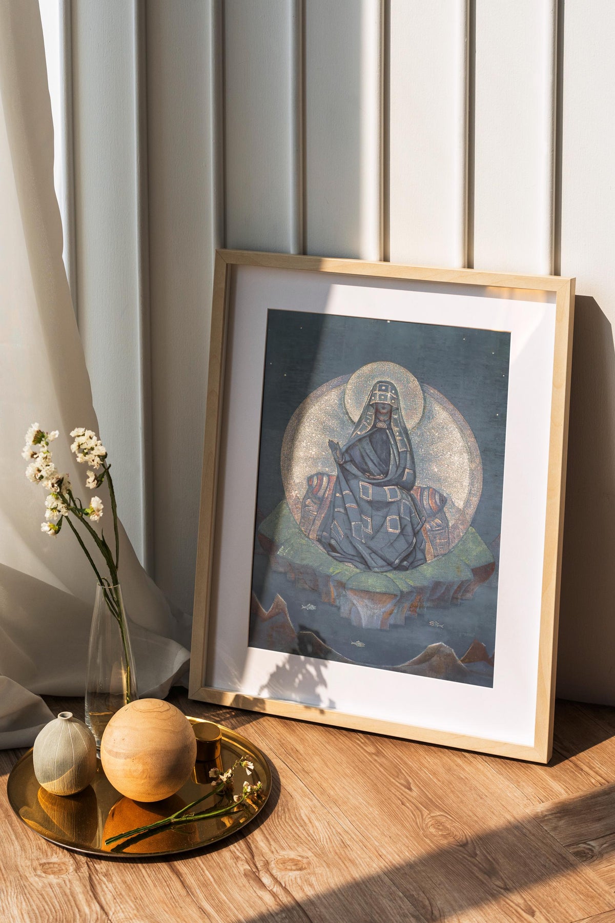 Nicholas Roerich - The Mother of the World. Magic woman art, Reproduction canvas, Large wall art, Mystical woman, Fine a