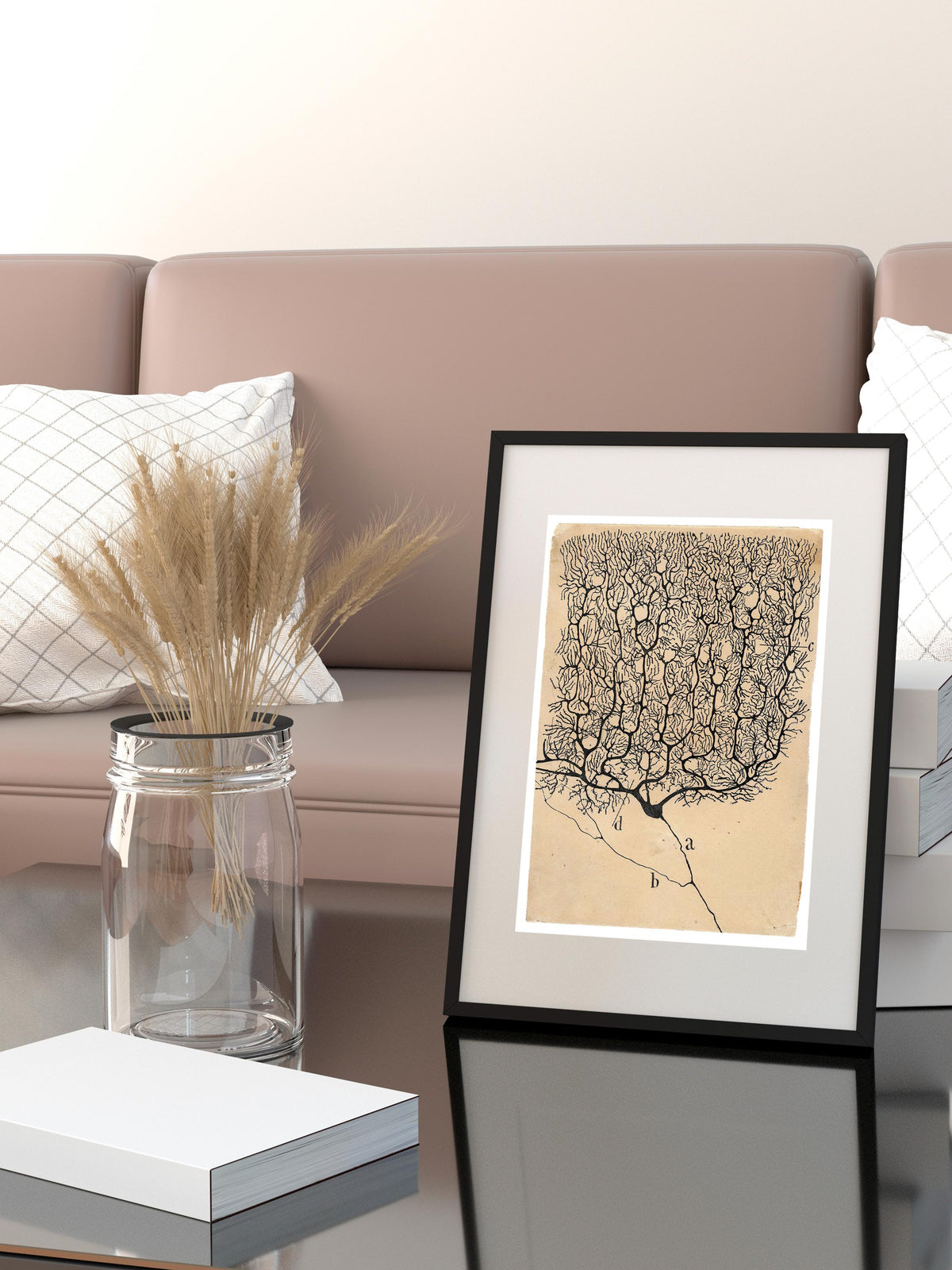 Santiago Ramón y Cajal - Neuron painting, Kitchen decor, Neuron art print, Biology artwork, Ready to hang, Vintage scien