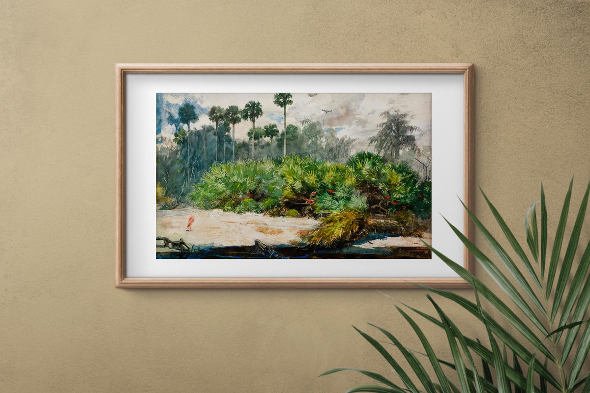 Winslow Homer - Florida Jungle. Landscape nature, Jungle painting, Print on canvas, Poster print, Gallery wrapped, Fine