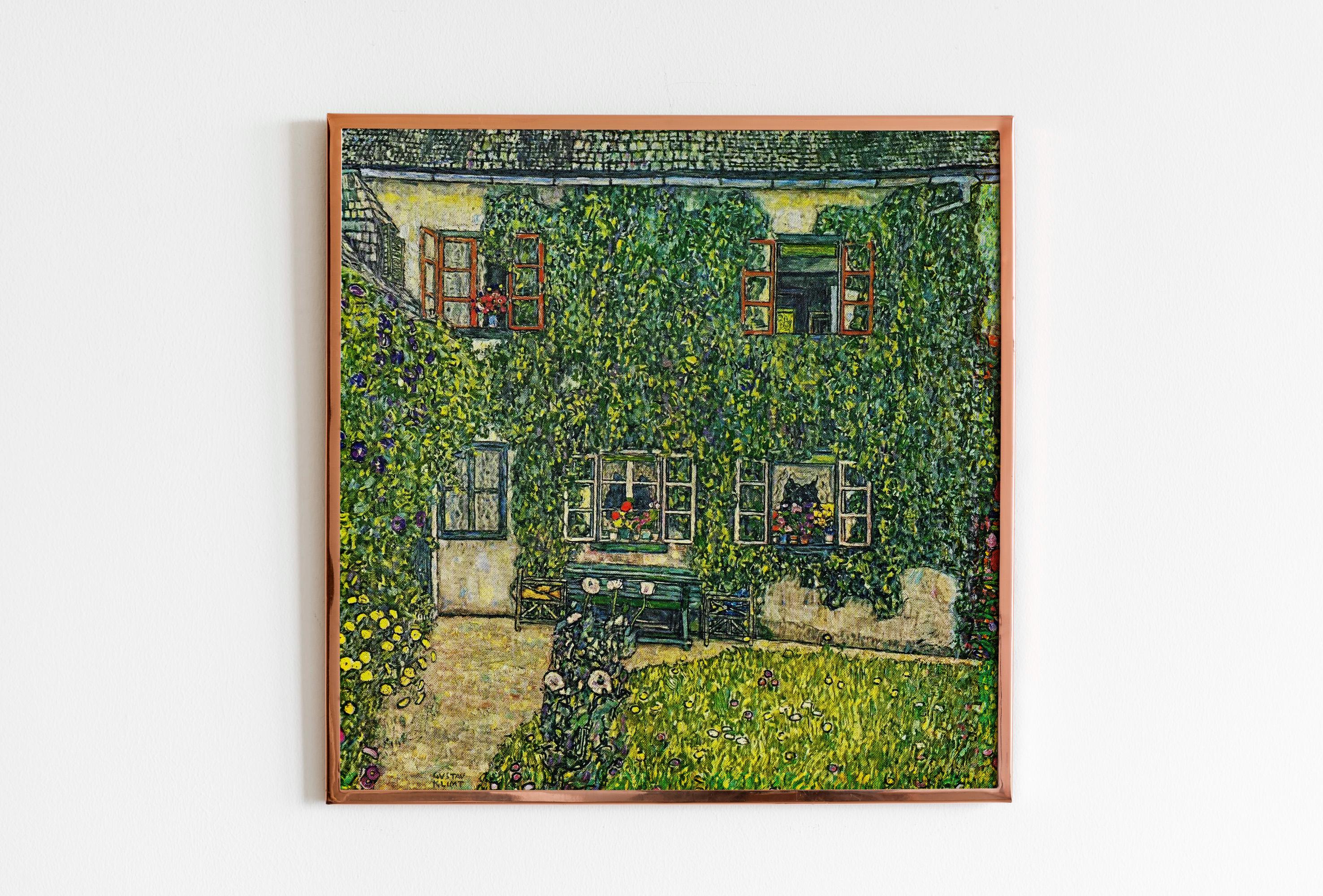 Gustav Klimt - The House of Guardaboschi. Klimt poster print, Large wall art, Green kitchen wall art, Nature painting, L
