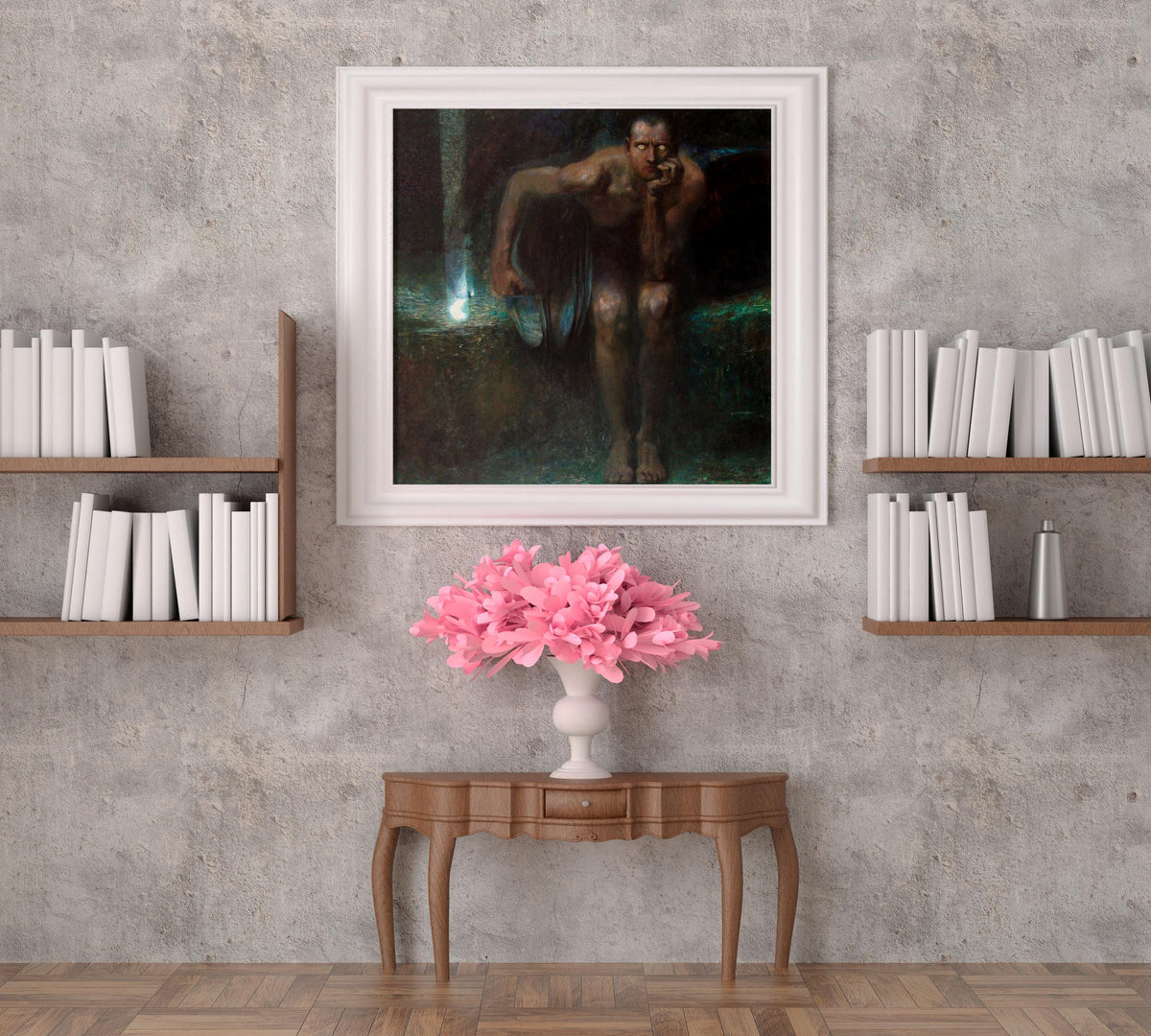 Franz von Stuck - Lucifer. Dark painting print, Lucifer poster print, Gothic art, Gallery wrapped, Giclee canvas, Home d