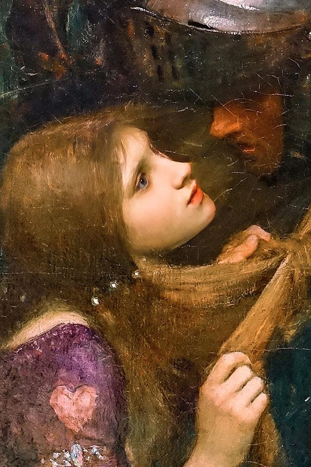 John William Waterhouse - La Belle Dame sans Merci. Canvas painting, Couple love art print, Extravagant painting, Galler