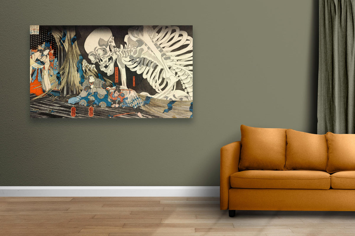 Utagawa Kuniyoshi - Takiyasha the Witch and the Skeleton Spectre. Japanese home decor, Canvas painting, Famous art, Japa