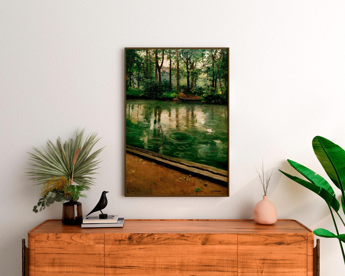 Gustave Caillebotte - L Yerres, pluie, Rain. Landscape nature, Kitchen wall art, Giclee canvas, Nature painting, Rain po