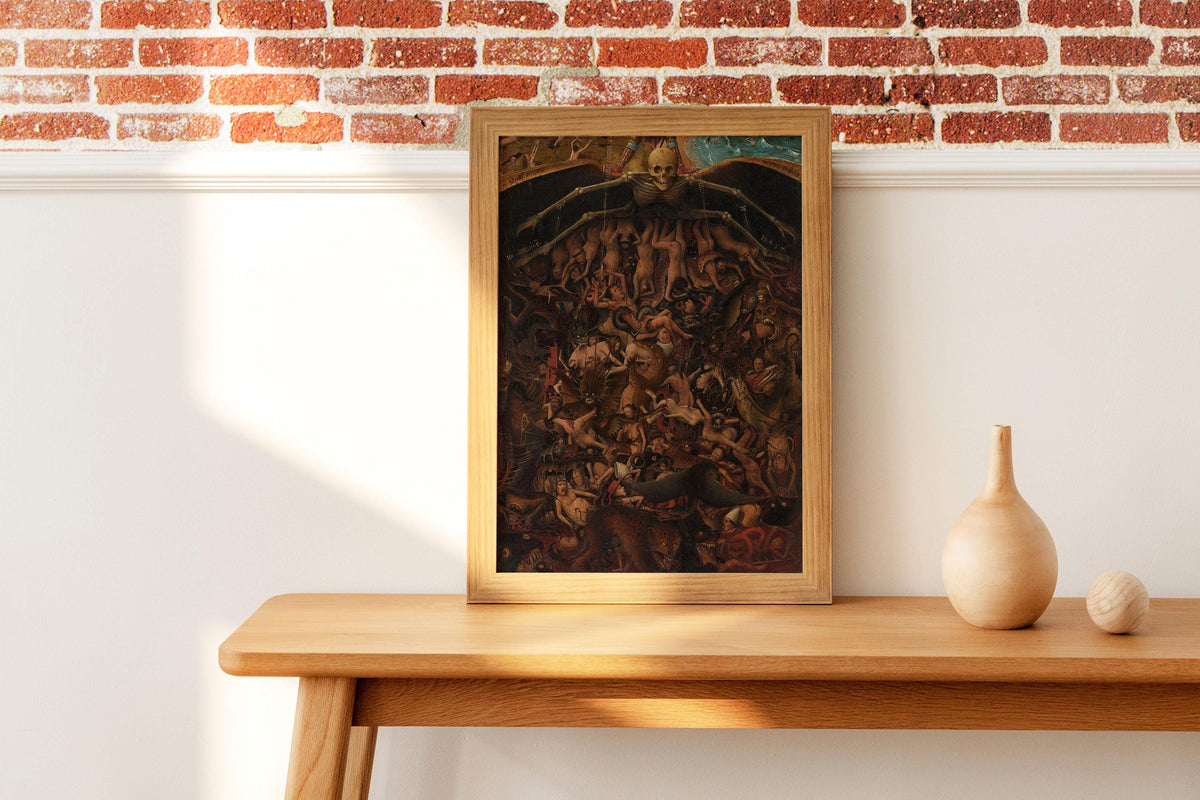 Jan van Eyck - Last Judgement. Dark wall art, Canvas painting, Gothic art print, Classic wall art, Vintage decor, Ready