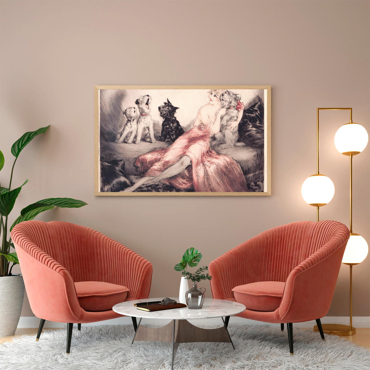 Louis Icart - Perfect harmony. Canvas painting, Extravagant wall art, Kitchen wall art, Beautiful girl art, Ready to han