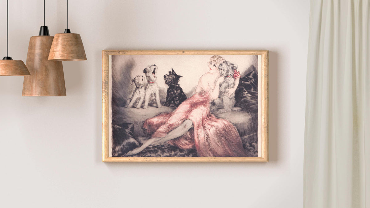 Louis Icart - Perfect harmony. Canvas painting, Extravagant wall art, Kitchen wall art, Beautiful girl art, Ready to han
