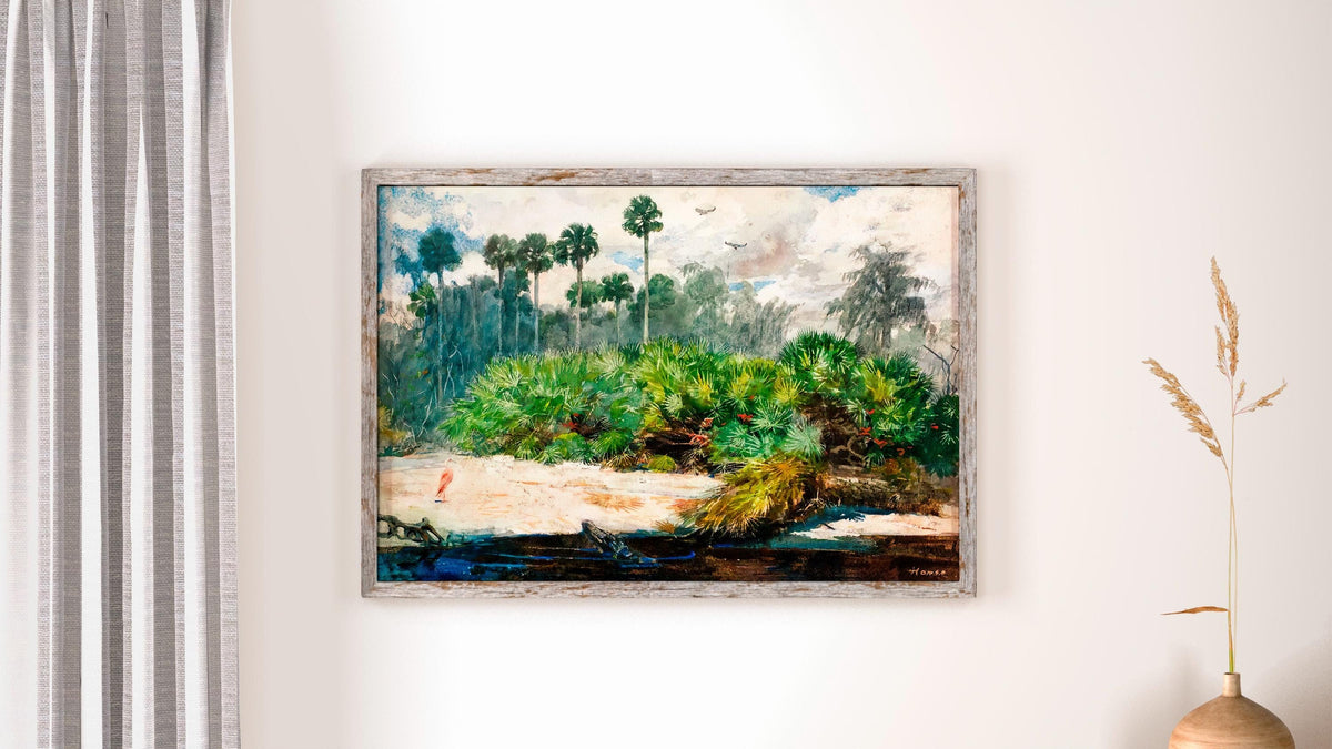 Winslow Homer, Florida Jungle - landscape wall art, nature decor, tropical home decor, museum style print, classic canva