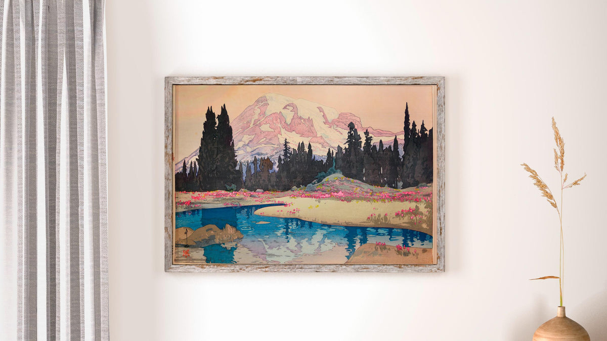 Yoshida Hiroshi - Mt. Rainier. Japanese art print, Giclee wall art, Asian art, Japanese art print, Fine art prints, Land