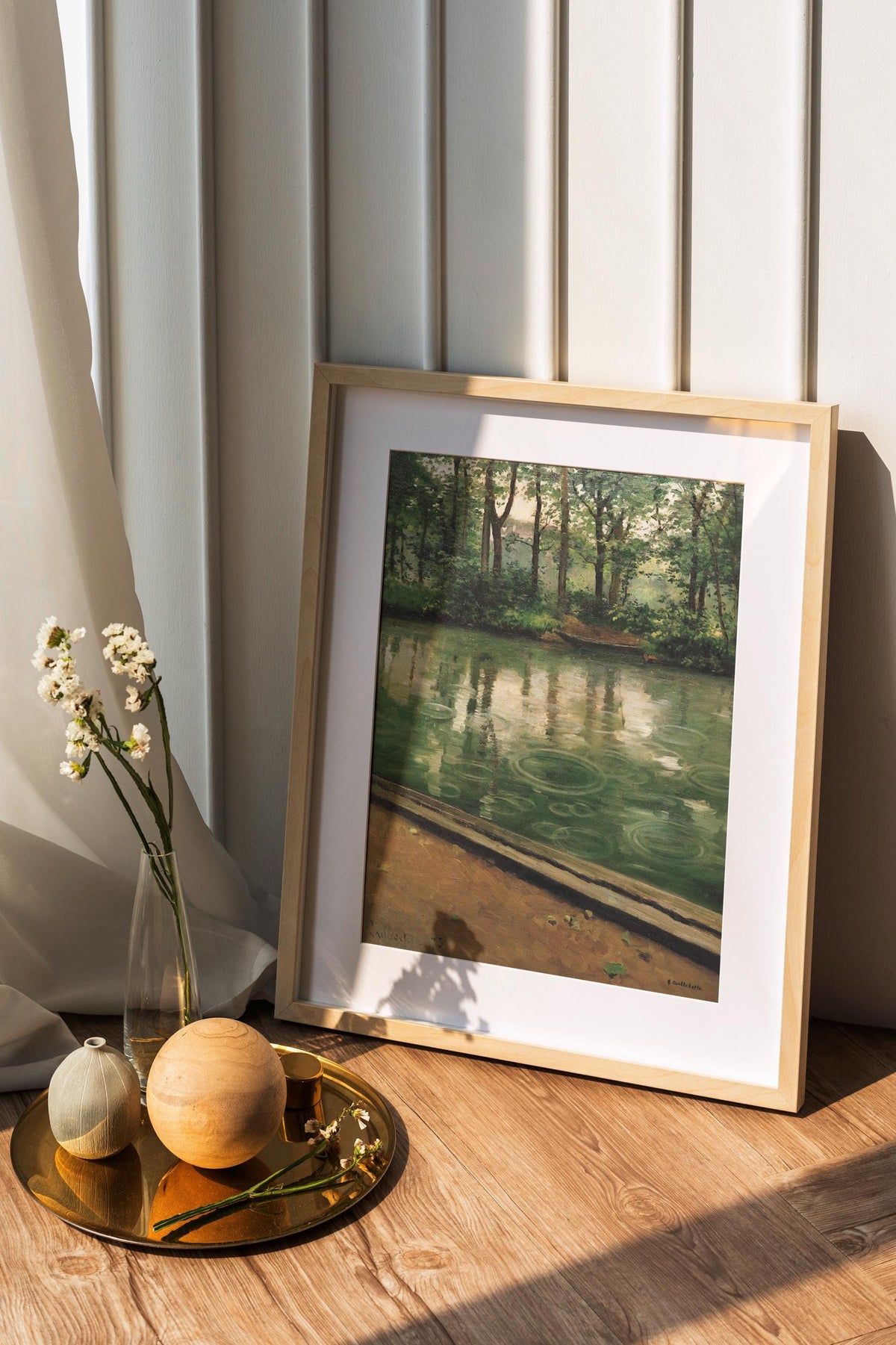 Gustave Caillebotte, L’Yerres, pluie - rain landscape art, Impressionist nature print, kitchen wall decor, giclee canvas