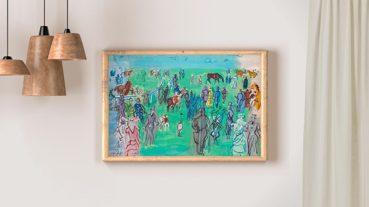 Raoul Dufy - The Ascot Paddock. Abstract painting, Print on canvas, Ready to hang, Abstract wall art, Bedroom decor, Can