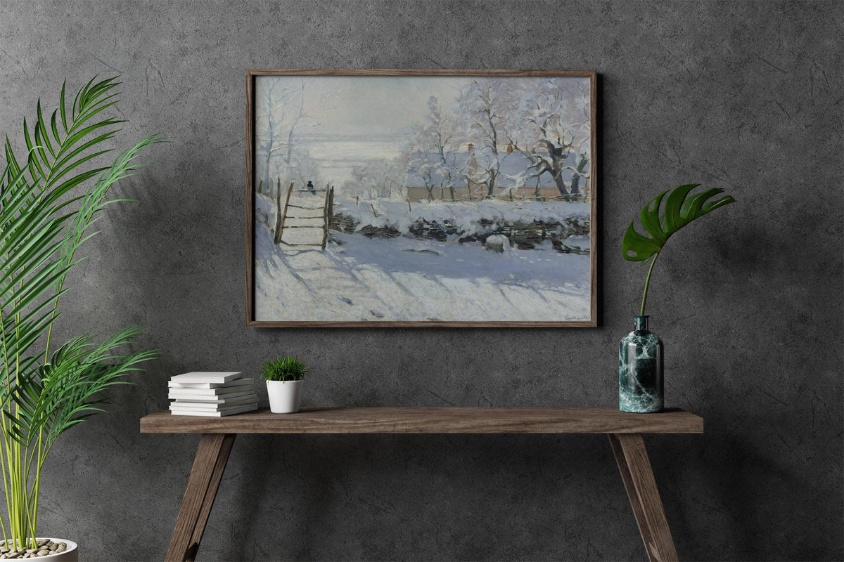 Claude Monet - The Magpie. Winter landscape art, Canvas painting, Print on canvas, Snow landscape art, Christmas wall ar