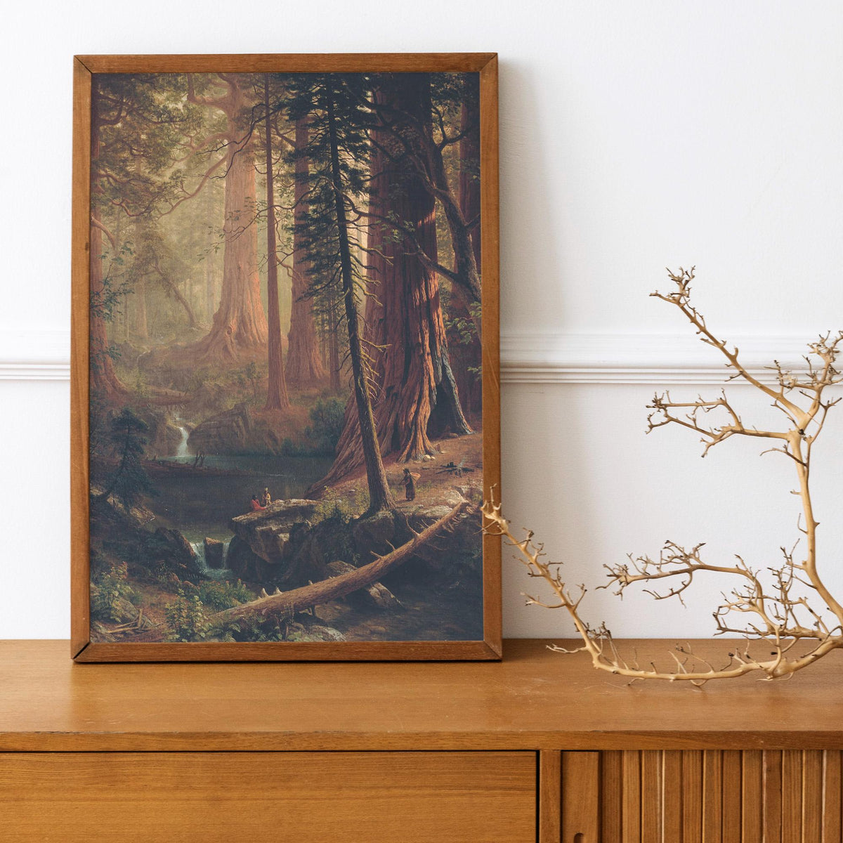 Albert Bierstadt - Giant Redwood Trees of California. Canvas art, Nature poster print, Landscape nature, Canvas painting