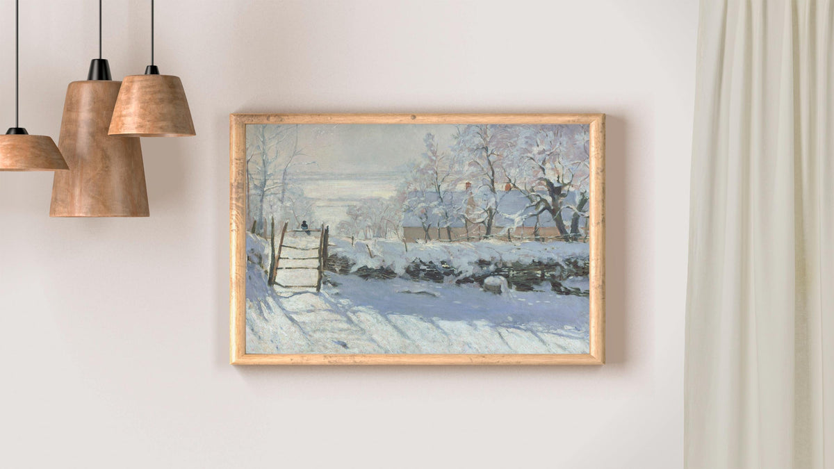 Claude Monet - The Magpie. Winter landscape art, Canvas painting, Print on canvas, Snow landscape art, Christmas wall ar